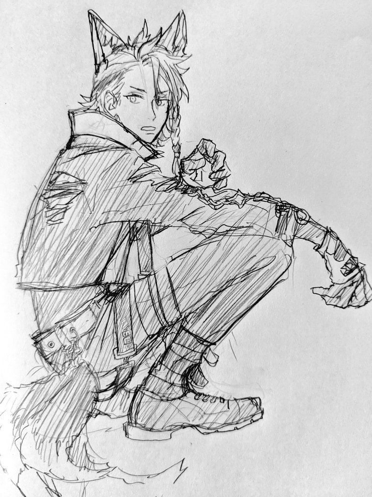 眠そうなアクセルくんの声かわいいなーっておもいながら落書き 
