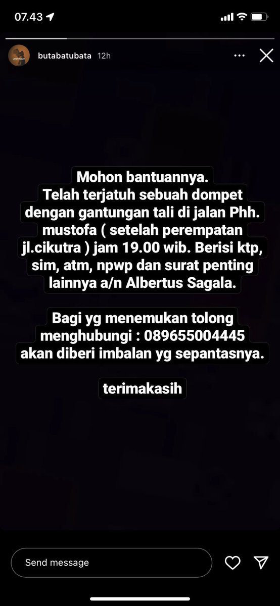 eduduy's tweet photo. Mohon bantuanya 💪🏼 @infobdg Terima Kasih 🙏🏻

#infobdg #infokehilangan #bandung https://t.co/6Xo5JcCbv5