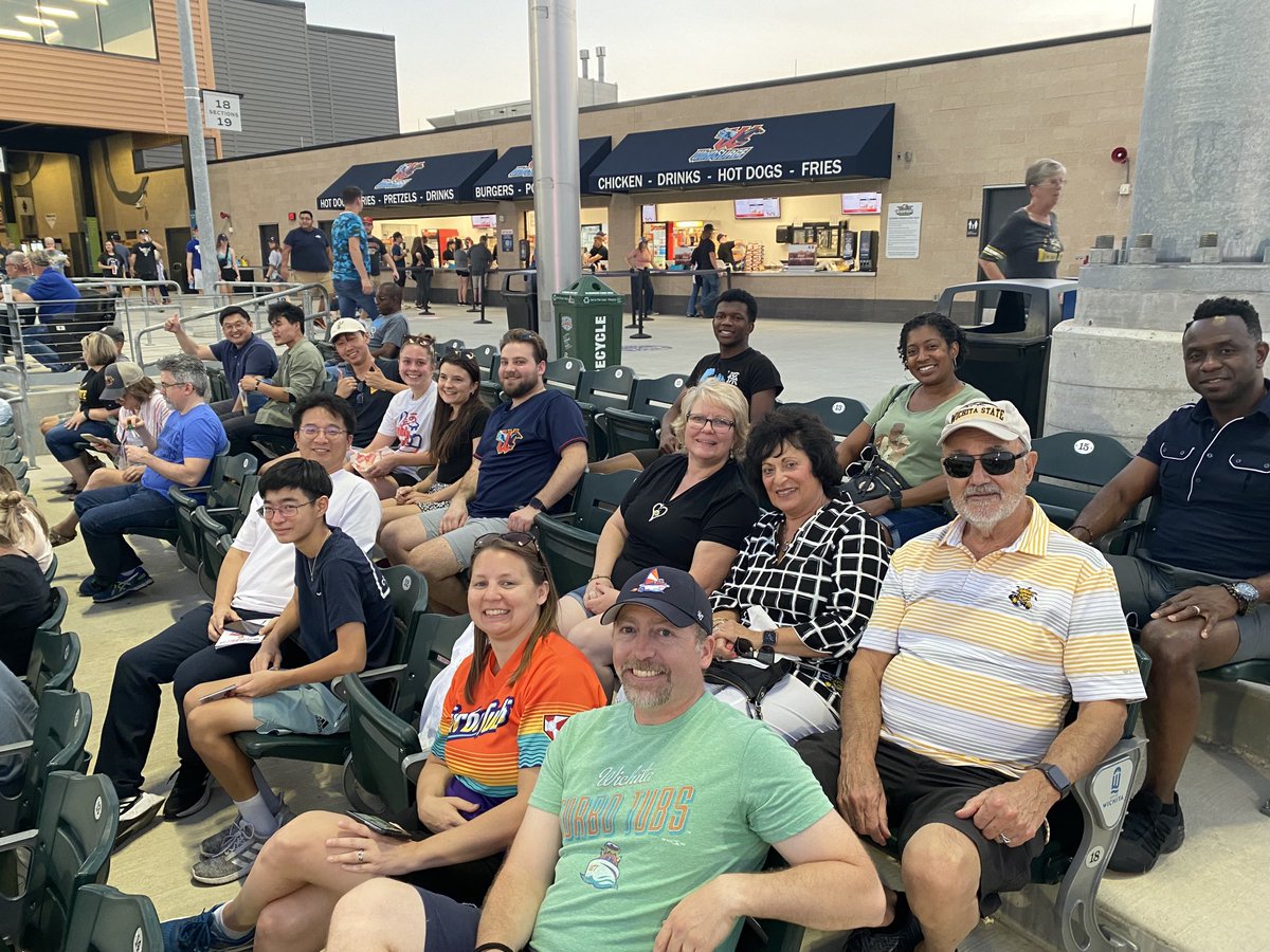 claystoldt's tweet photo. Thank you, ⁦@CUofAmerica⁩, for hosting our ⁦@WichitaStateCAS⁩ faculty and staff at tonight’s ⁦@WindSurgeICT⁩ game! #EducatorsNight https://t.co/zLfJdWdcDC