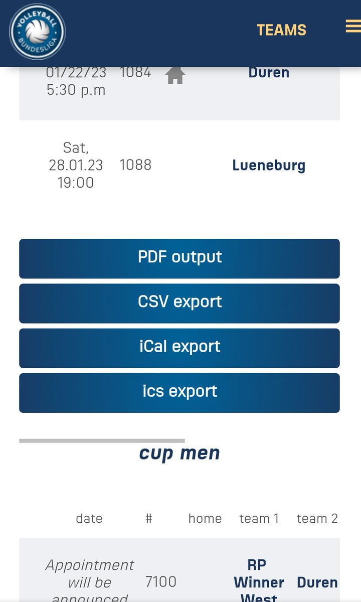 lk_chitama's tweet photo. We can import to our calendar (google/apple) all the games of our favorite 1BLM team.
1. Go to this link : https://t.co/tjI1GuZYE7
2. Click on your fave team
3. Then, click "spiele" or "games"
4. Scroll down and download csv/ ical/ ics export.
#1BLM
#BundesligaMannschaften https://t.co/vlM2mVYoBA