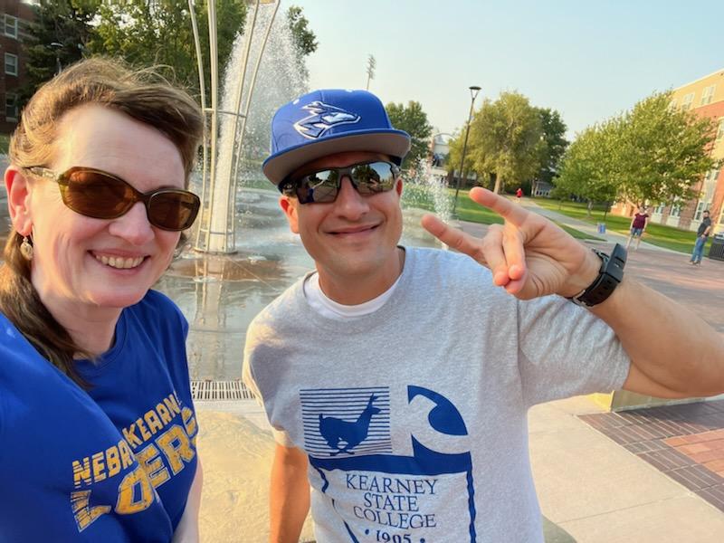 UNKHistory's tweet photo. @UNKHistory rocking the stands as @UNK_Football hosts Pittsburg State at Cope Stadium. #StackTheStadium. #BeBlueGoldBold @UNK_Athletics @UNKCheer @UNK_Athletics https://t.co/iXj7uzSiHb