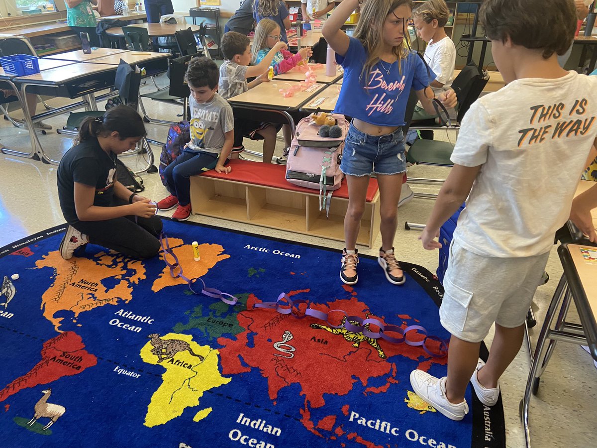QRGeraghty's tweet photo. Working together to see which group could create the longest paper chain using 1 piece of construction paper, 1 pair of scissors and 1 glue stick! @lpapantoniou4 #qrspride https://t.co/kSQtmKtbmL
