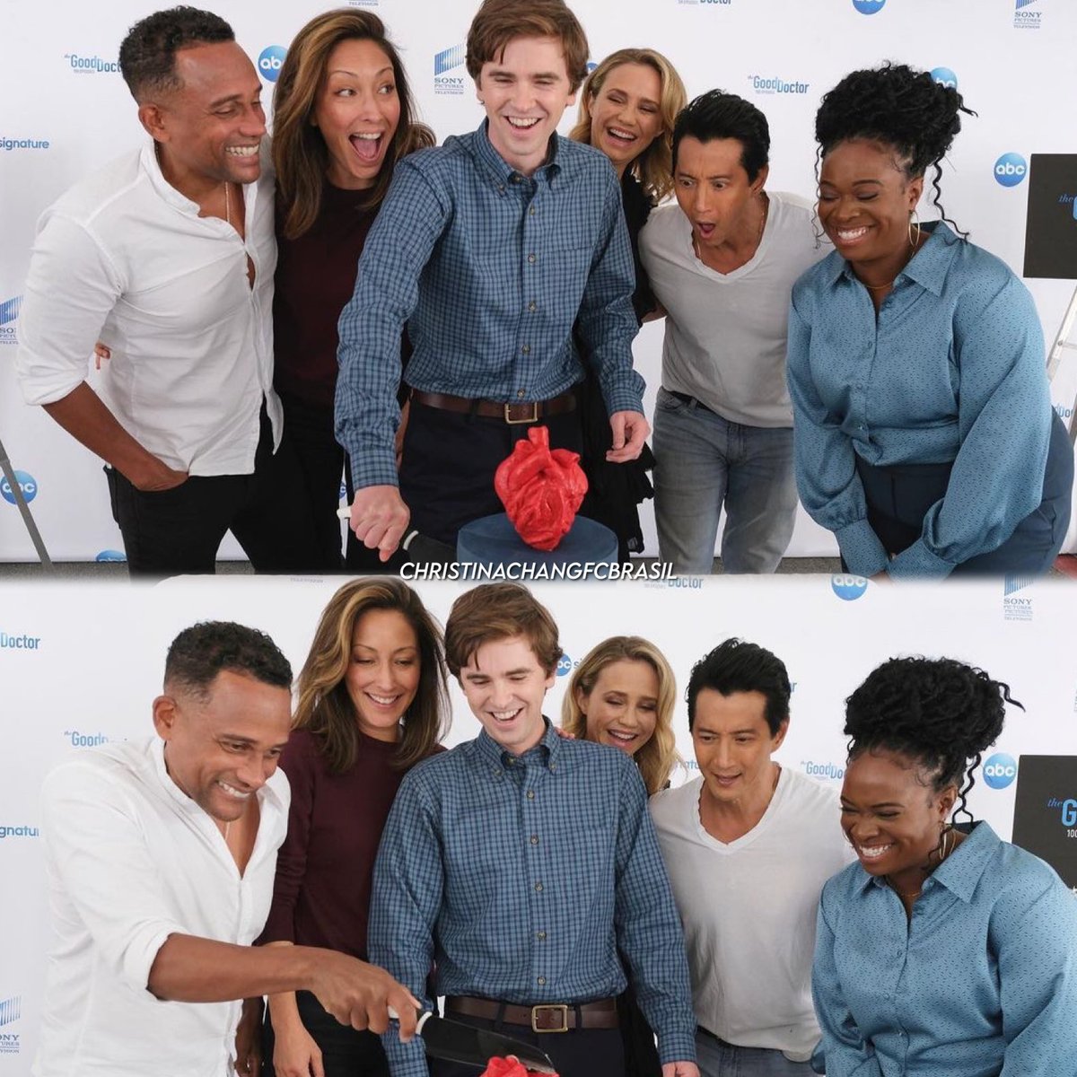 _CChangFC's tweet photo. YESTERDAY - celebrating 100 episodes of @GoodDoctorABC
β₯οΈππ©Ί
πΈ: abc @_ChristinaChang
#ChristinaChang #AudreyLim #FreddieHighmore #RichardSchiff #HillHarper #BriaSamone #FionaGubelmann #WillYunLee #TheGoodDoctor #TGDSeason6 https://t.co/3HVyruxSOM