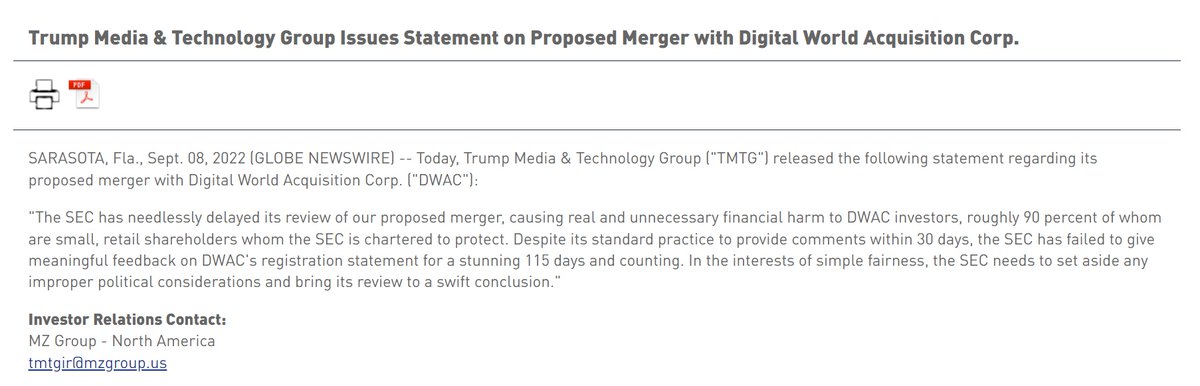 RichDickerly's tweet photo. $DWAC TMTG issues statement tonight https://t.co/827cl5mBXR