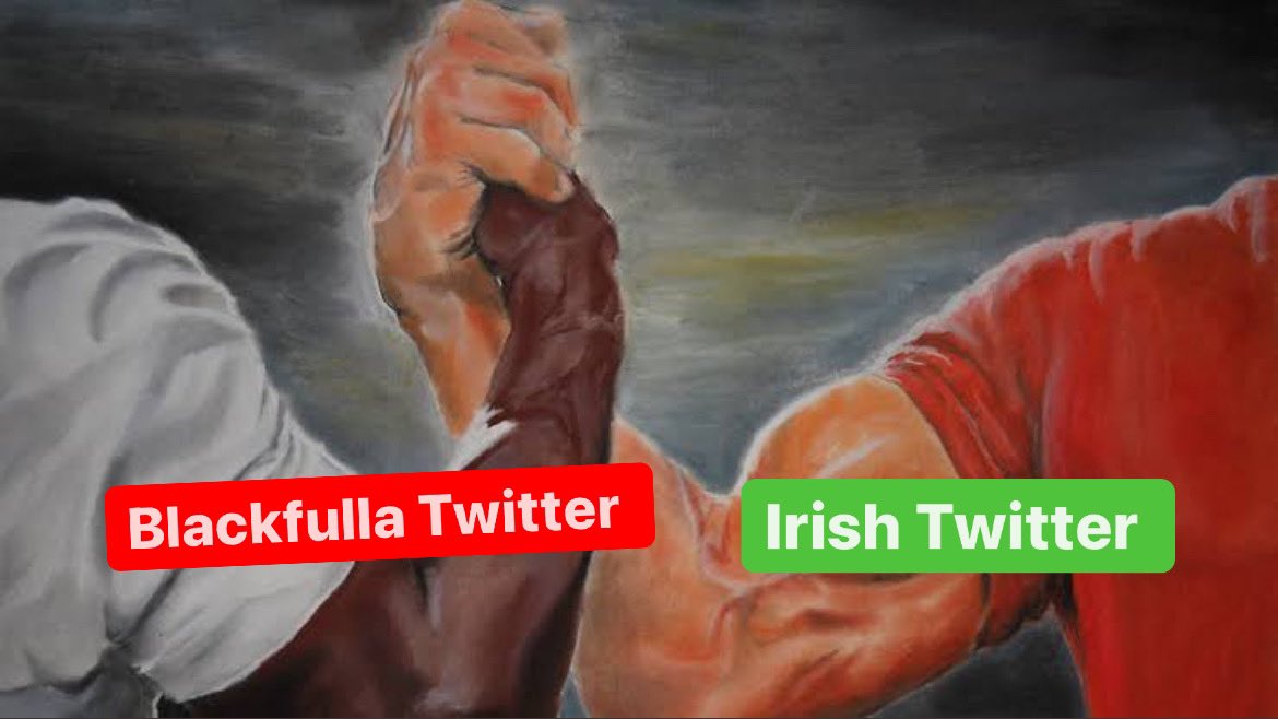 #Blackfullatwitter and #IrishTwitter twitter is pretty lit today 🔥