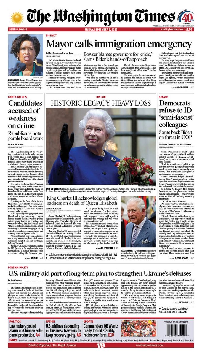 Mark_Kellner's tweet photo. #FrontPageFriday: A sad honor, reporting on the death of Queen Elizabeth II for The Washington Times. https://t.co/8cXrYBmrDD