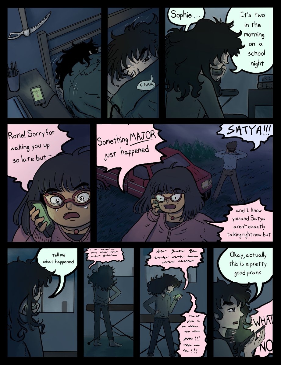 "ring ring, hay our mutual friend just got kidnapped by a shape shifting blob creature, just thought you should know" #leafscar #webcomic #comics