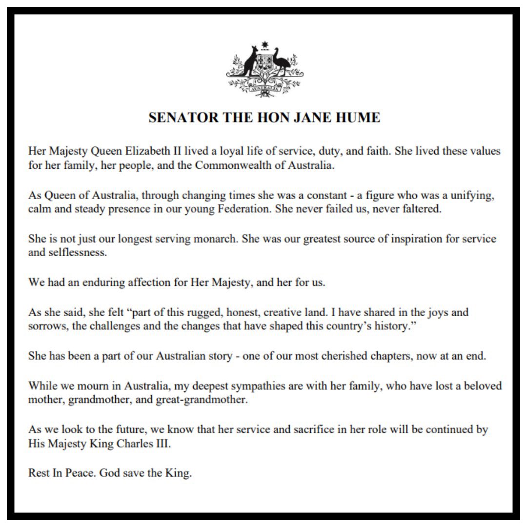 Jane Hume tweet media