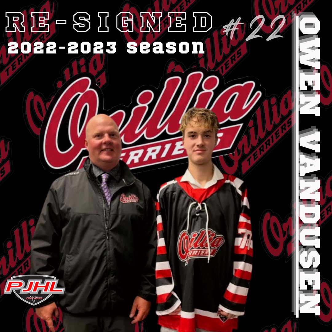 PJHLTerriers's tweet photo. ๐จ RE-SIGNED!๐จ
We are pleased to announce that Terriers forward Owen Vandusen is returning for the 2022-23 season.
Welcome back Owen!
Birth Year: 2003
Position: Forward
Hometown: Orillia, Ontario
#letsgoterriers #orilliaterriersjrc #pjhl https://t.co/VOdSwZf9Ml