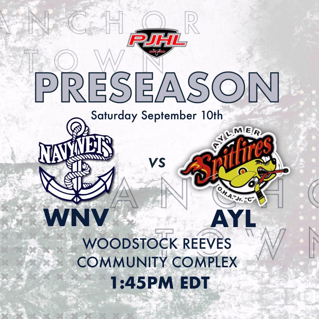 ⚓ Hey Vets fans ⚓
We hope you had an amazing long weekend and a good start to the week! Come kick off this coming weekend with our pre-season action on Saturday in the Home barn against the Aylmer Spitfires! Puck drops at 1:45pm see you there!
#preseason #govetsgo #AnchorTown