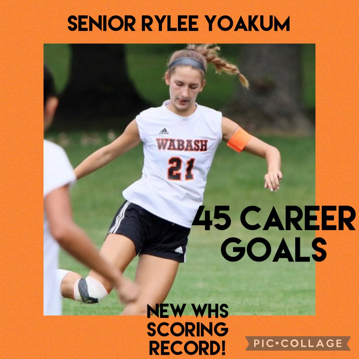 Congratulations to senior Rylee Yoakum on her 45th career goal! This broke the school record of 44, previously held by her sister Bailey. Rylee is also currently 4th in the STATE in goal scoring, with 21 goals so far this season. <a href="/yoakum_rylee/">rylee yoakum</a>