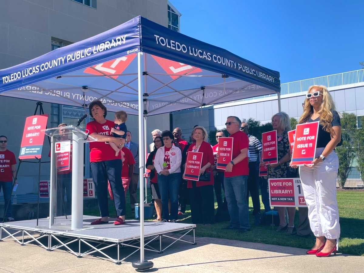 ErikaForOhio's tweet photo. Supporting our @VoteTLCPL  kick off event today for the Toledo Library Levy! 
Vote Toledo Library!  #library #toled https://t.co/BUBTu4fTE9