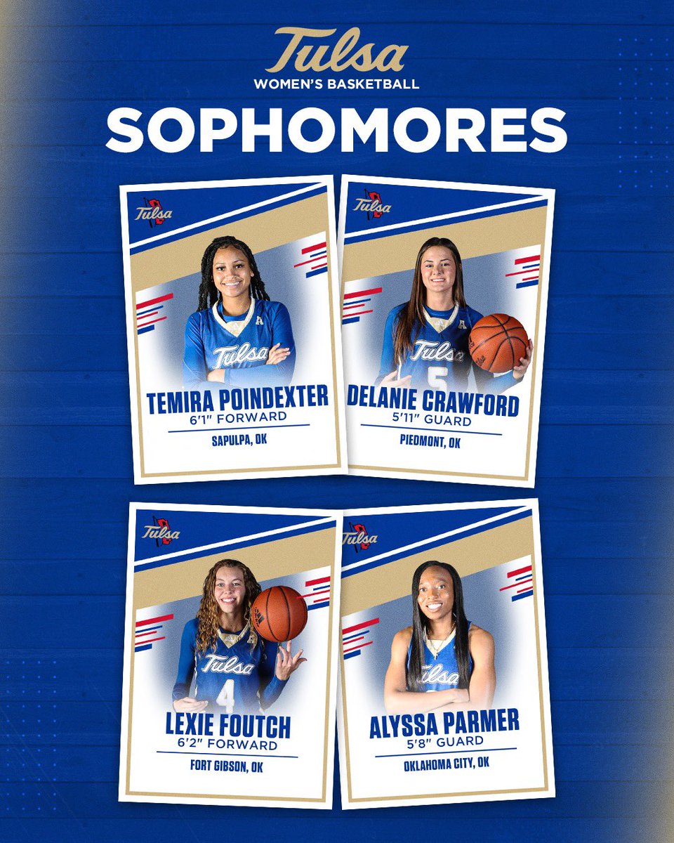 TulsaWBB's tweet photo. Our sophomore class 🤩

⤵️ https://t.co/HsvO6pq4rh