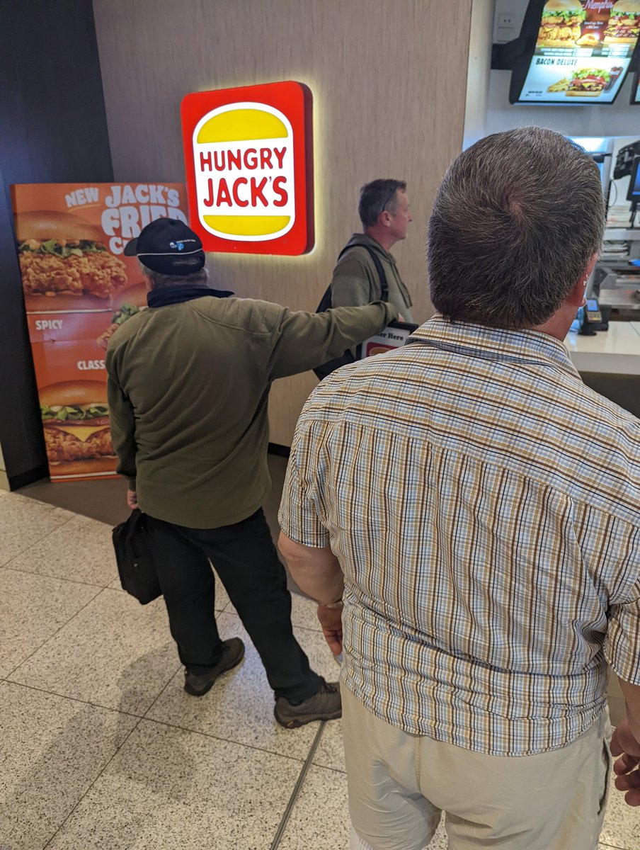 Mad scenes at Hungry Jacks Perth Airport after an evacuation alert sounded
