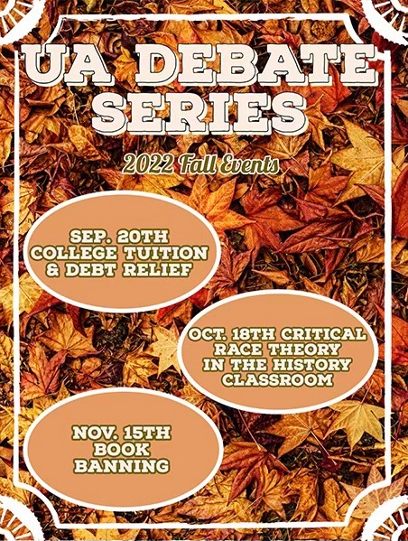 uadiscourse's tweet photo. 🍁🍂WELCOME BACK🍂🍁 We hope you’re first couple of weeks back in class have been enjoyable! We’d love to see you at our upcoming fall events… we have some really interesting debate topics this season😍 See you there! #debate #uadebateseries #universityofarizona #fall https://t.co/RLK3pbIfQn