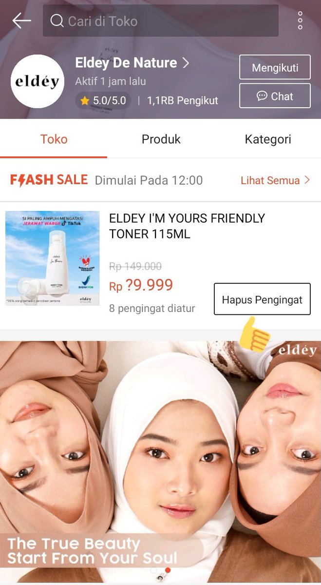 eldeyofc's tweet photo. Good morning Edels~ 
Elmin mau kasih tau nih biar kalian ga ketinggalan flash sale #FriendlyToner bisa diklik atur pengingat kayak gini yaa 👇 https://t.co/LP9XphfUP4