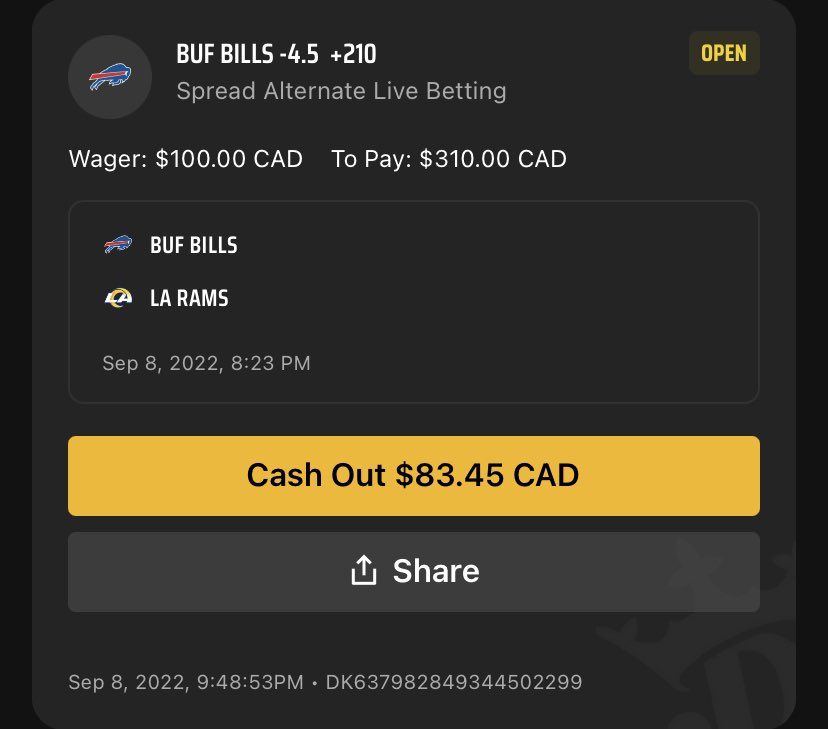 One__Bet's tweet photo. NFL Season Opener Bills @ Rams:

🏈live bet at half Bills -4.5 +210

#GamblingTwitter #NFLBets https://t.co/SuVitItbOB