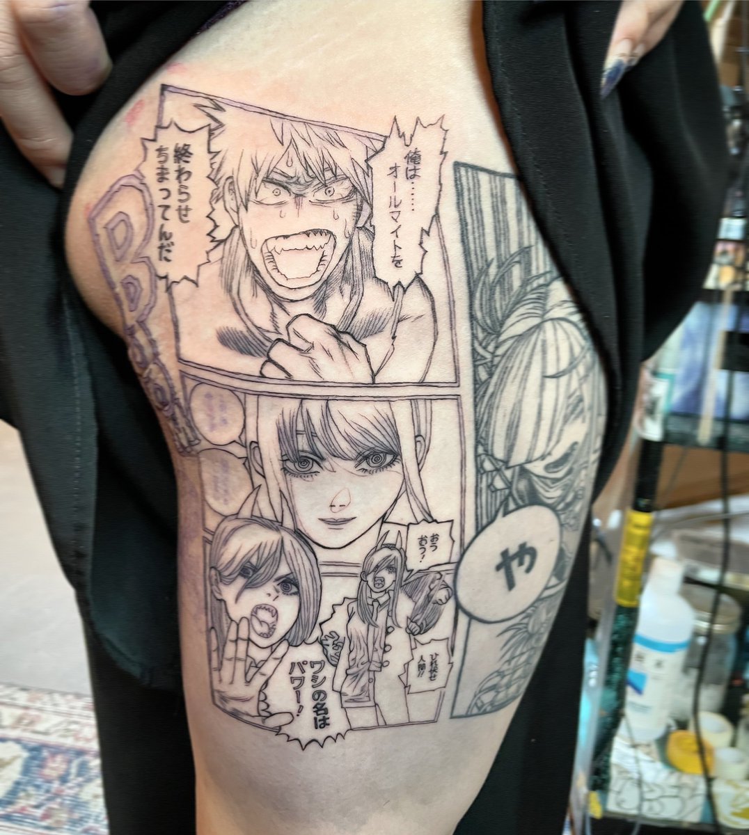 漫画タトゥー。ヒロアカとチェンソーマン✍️ #3POINTZ #高知 #tattoo