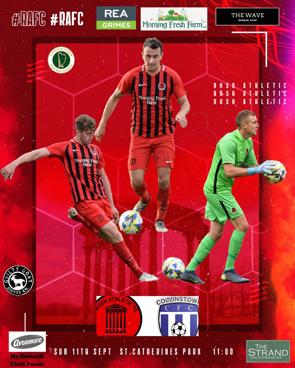 Cup action this week folks. Tough assignment against a team 2 leagues above us. All support welcome.  Goalden Goal tickets available pitch side. ❤🖤⚽️⚽️. Live streaming also on VeoLive <a href="/RushTourism/">Rush Tourism</a> <a href="/RushAthleticFc/">Rush Athletic Senior</a> <a href="/LSLLeague/">Leinster Senior League</a> <a href="/AlQuinn2015/">LSL Live Update’s</a>