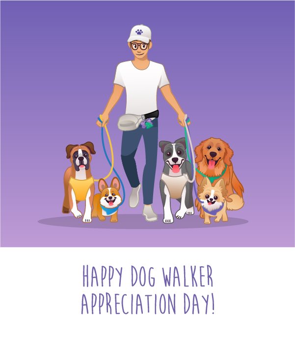 Paway_App's tweet photo. Happy National Dog Walker Appreciation Day! Show your dog walker extra appreciation today. This holiday was created by our CEO @MeltzerJason https://t.co/LgoUqYLsSV