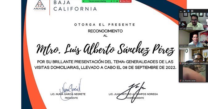 AnadeBaja's tweet photo. ⚖️ La tarde de hoy contamos con la presencia del Mtro. Luis Alberto Sánchez Pérez, ASA Abogados con el tema “Generalidades de las Visitas Domiciliarias”

#ANADEBC https://t.co/YVAazLhKGZ