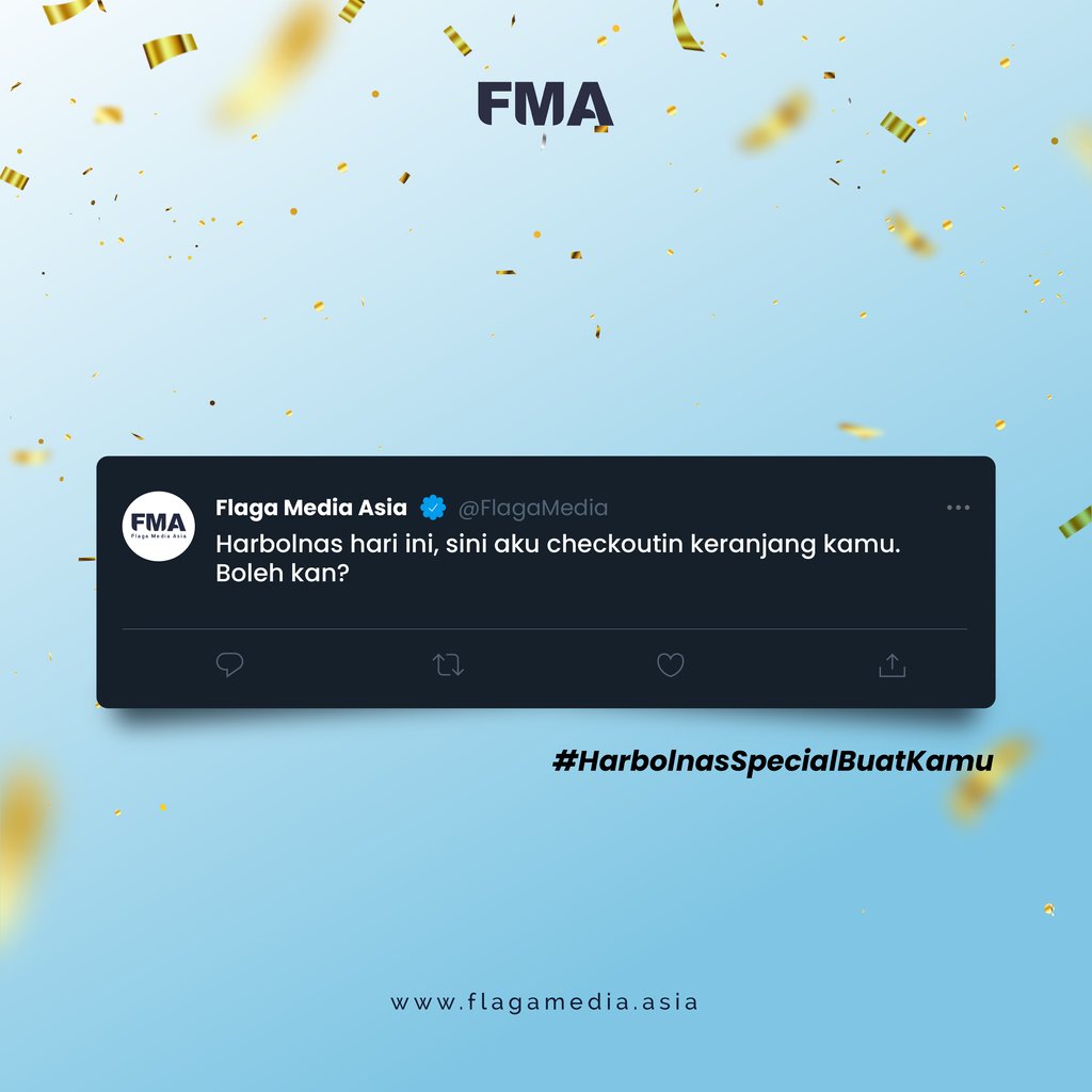 FlagaMedia's tweet photo. selamat hari harbolnas jangan lupa checkoutin ayang yaa⁠
⁠
#harbolnas #FlagaMediaAsia #CheckoutDay #FMA https://t.co/t907y3EAYs
