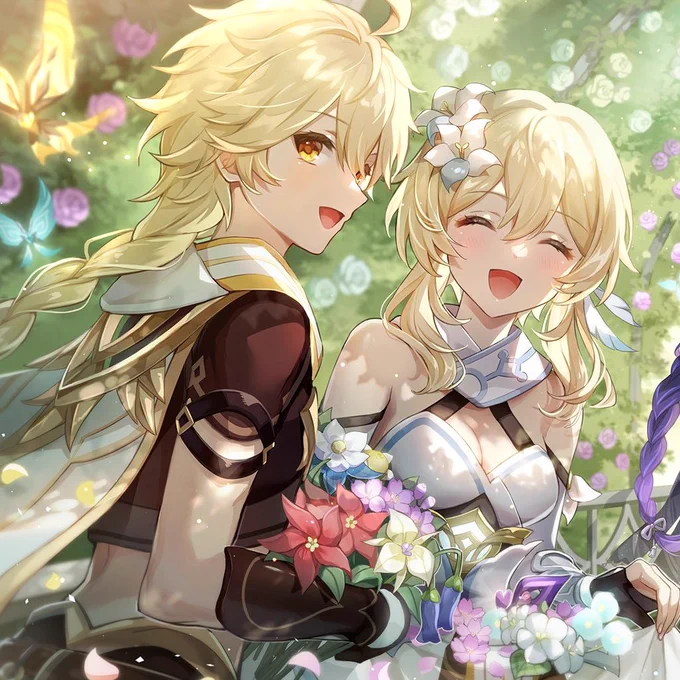 Did you notice that Lumine is a more cheerful twin? In most official artworks Lumine has a wider smile while Aether is calmer.It doesn't make any twin "better" though, just a difference between them. Both are cool!And here's a thread with 14 examples#GenshinImpact 1/4 