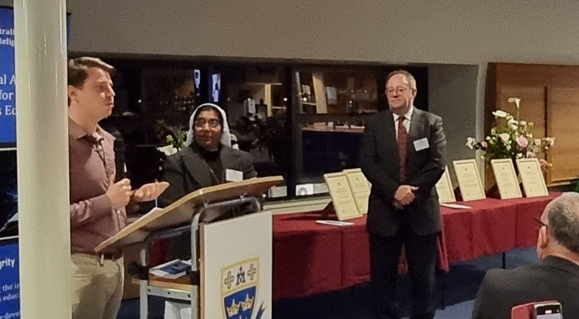 An amazing @AustAssocResEd Awards Night. A special mention to Sr Chitra for all her work. A well deserved recognition.