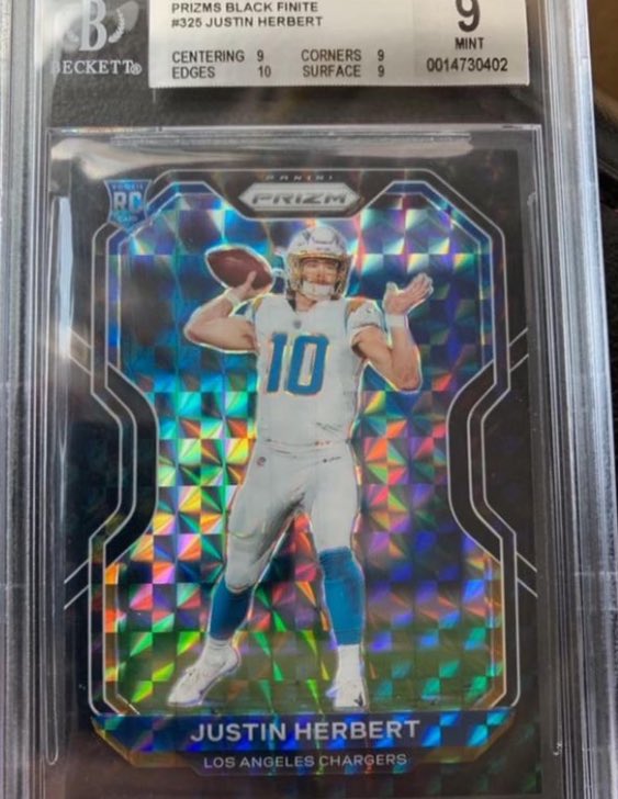 Gemint on X: 'the Justin Herbert Prizm Black Finite 1/1 Rookie has sold for  $1.1M❗️ The card of the Chargers QB was pulled last month by  @vortexsportscards after not surfacing for 20