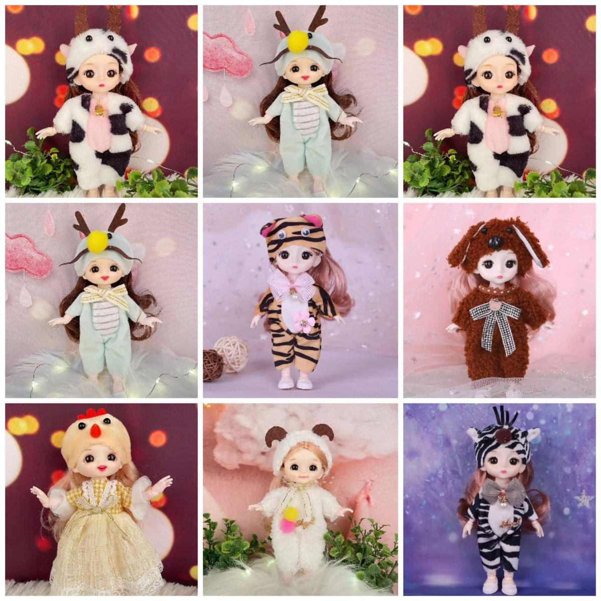 Hot sale item from HPD toys # 6 "12 Zodiac fashion doll, 13 joints movable, 3 light mode, one button start, come and take your doll away.