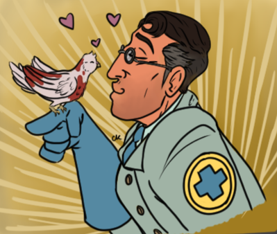 TribbleGrain's tweet photo. Best birb dad in the world #TF2 #tf2medic #tf2archimedes https://t.co/7kELETQuWX