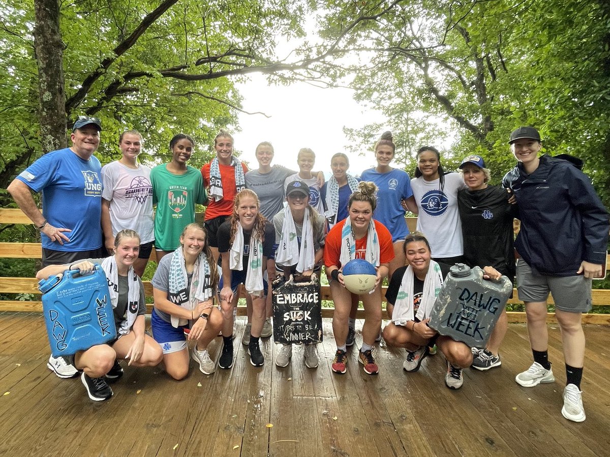 CoachBurson's tweet photo. “Stairway to Heaven” at Amicolola Falls. @UNGWBB #DAWGWEEK tradition for over 20 years https://t.co/TWNw5SvCsv