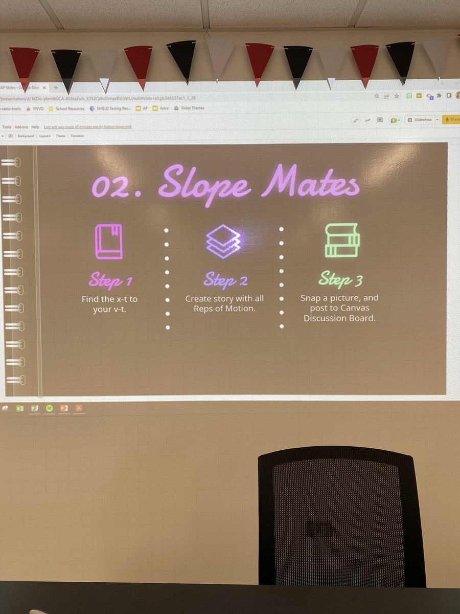 Reeves_Physics's tweet photo. Today in AP Physics 1 we were finding our slope mates! Students were given either an x-t or v-t graph, they had to find their partner who had their corresponding graph based on the slopes and shapes. Students then worked to make the other three representations of motion. https://t.co/4022qU8om6