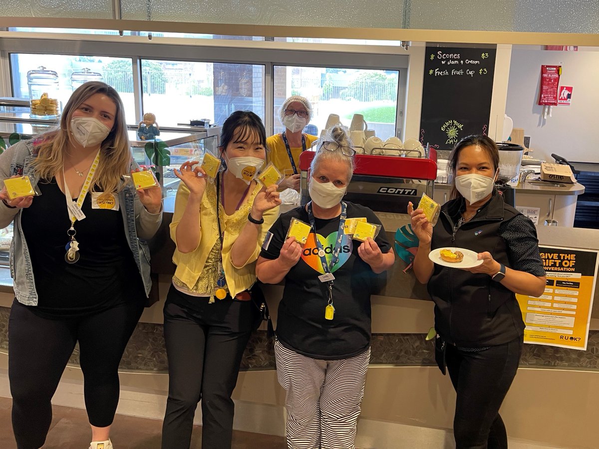 BlueCrossCare's tweet photo. A special mention to Livingstone Gardens staff member, Lindy, who made 120 delicious RU OK? Day cookies for her fellow colleague to enjoy.
#ruokday #ruokday2022 #proudtoworkinagedcare #BlueCrossCommunity https://t.co/6gyqM0EDKo