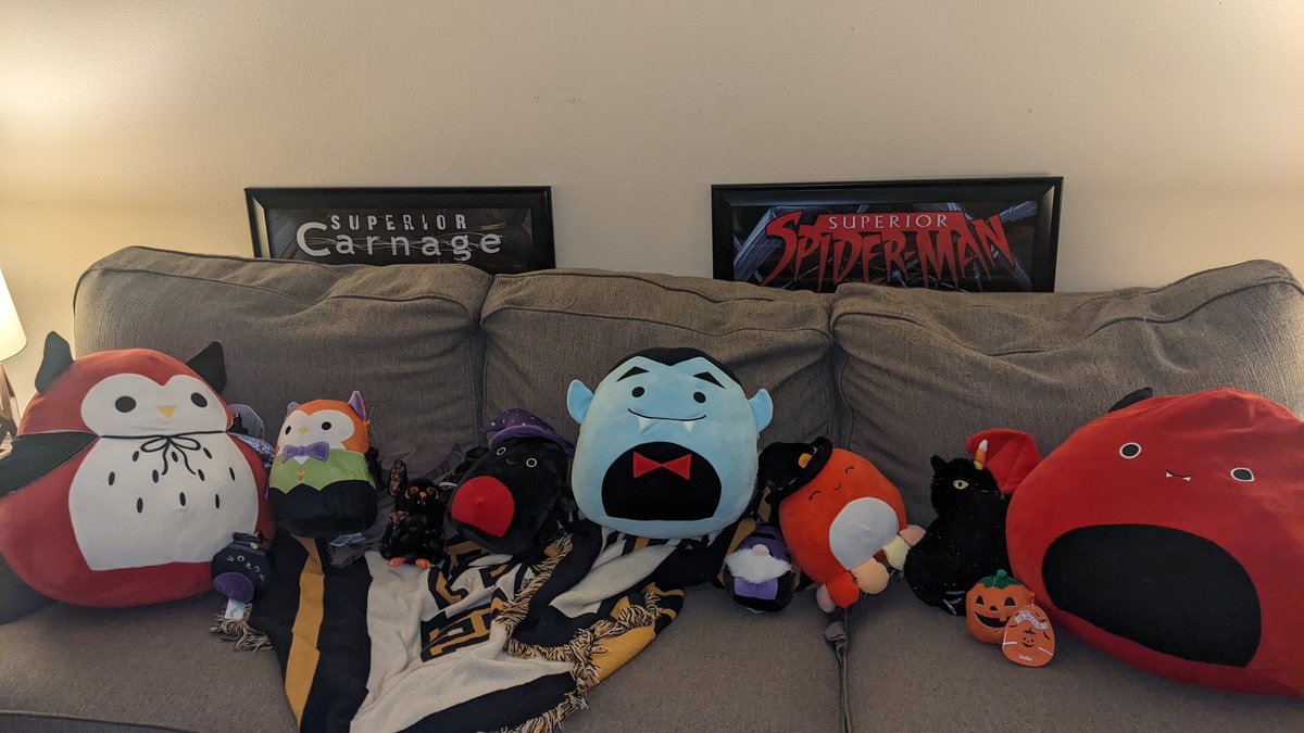 elsobno1's tweet image. happy Halloween! we have a couch worth of Halloween squishmallows now #thanksJosh