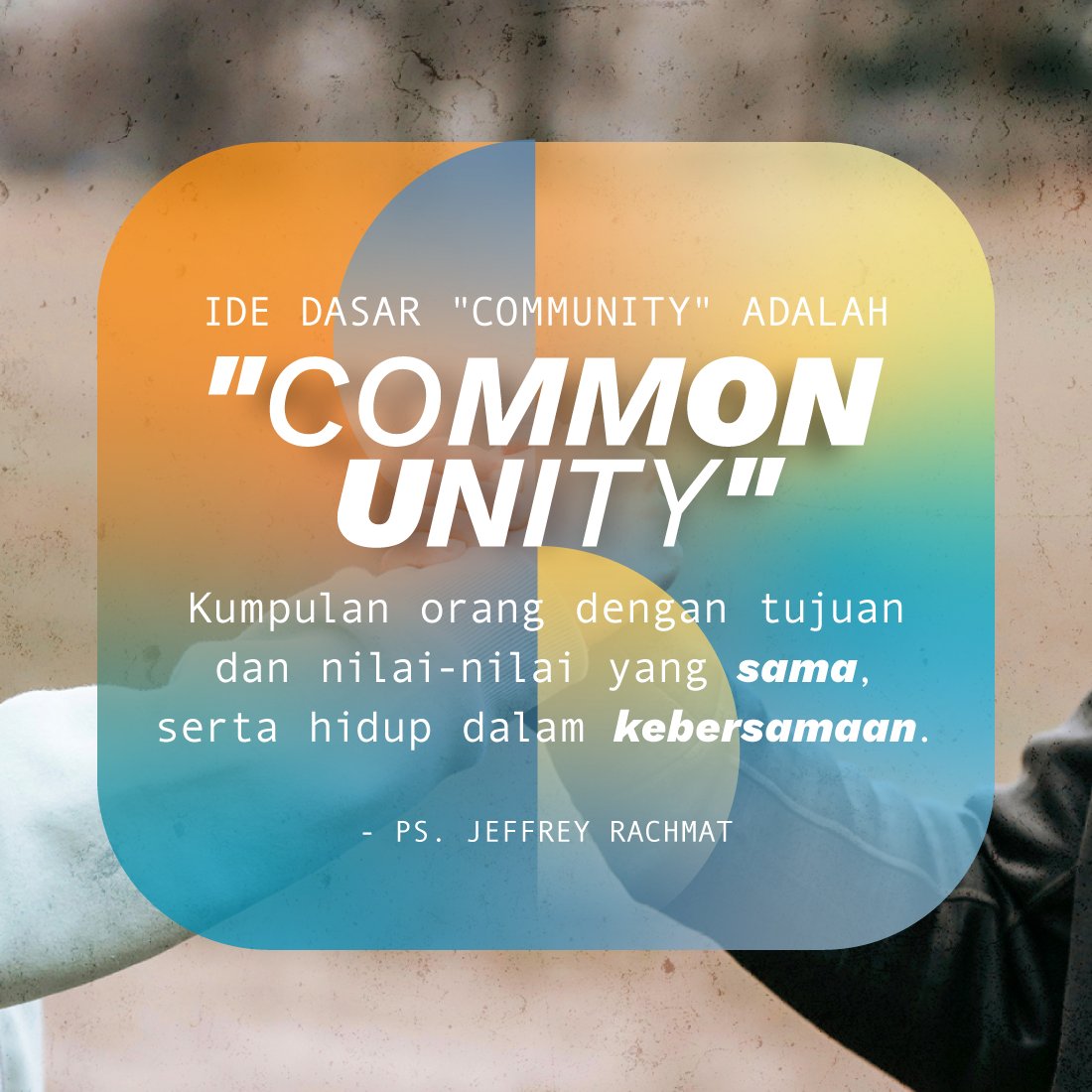 JPCC's tweet photo. Di komunitas kita bertumbuh, tapi juga memberi. Apa kontribusi yang kita bawa dalam komunitas kita?
#CommonUnity #KomunitasKristus
#Devoted2022 https://t.co/AuCHKMaZ50