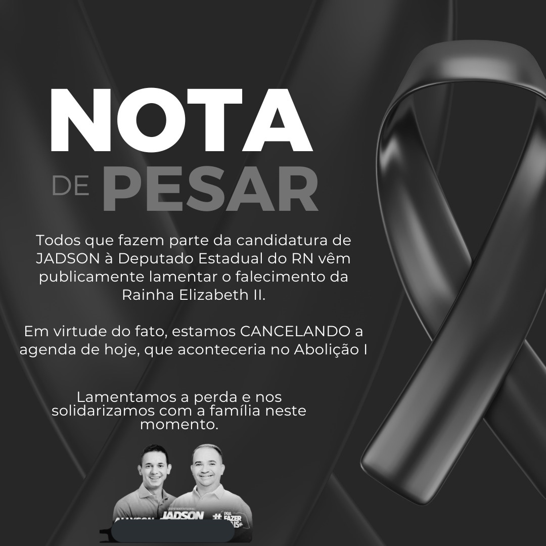 lucasgsrocha's tweet photo. Um candidato a deputado estadual no RN CANCELOU A AGENDA DE CAMPANHA hoje em razão da morte da rainha Elizabeth II. A atividade seria em Mossoró, que fica a 7.623 km do Palácio de Balmoral.

Comunicado foi feito em nota de pesar em que presta condolencias à família (Real). https://t.co/yUvbNoJ2U8