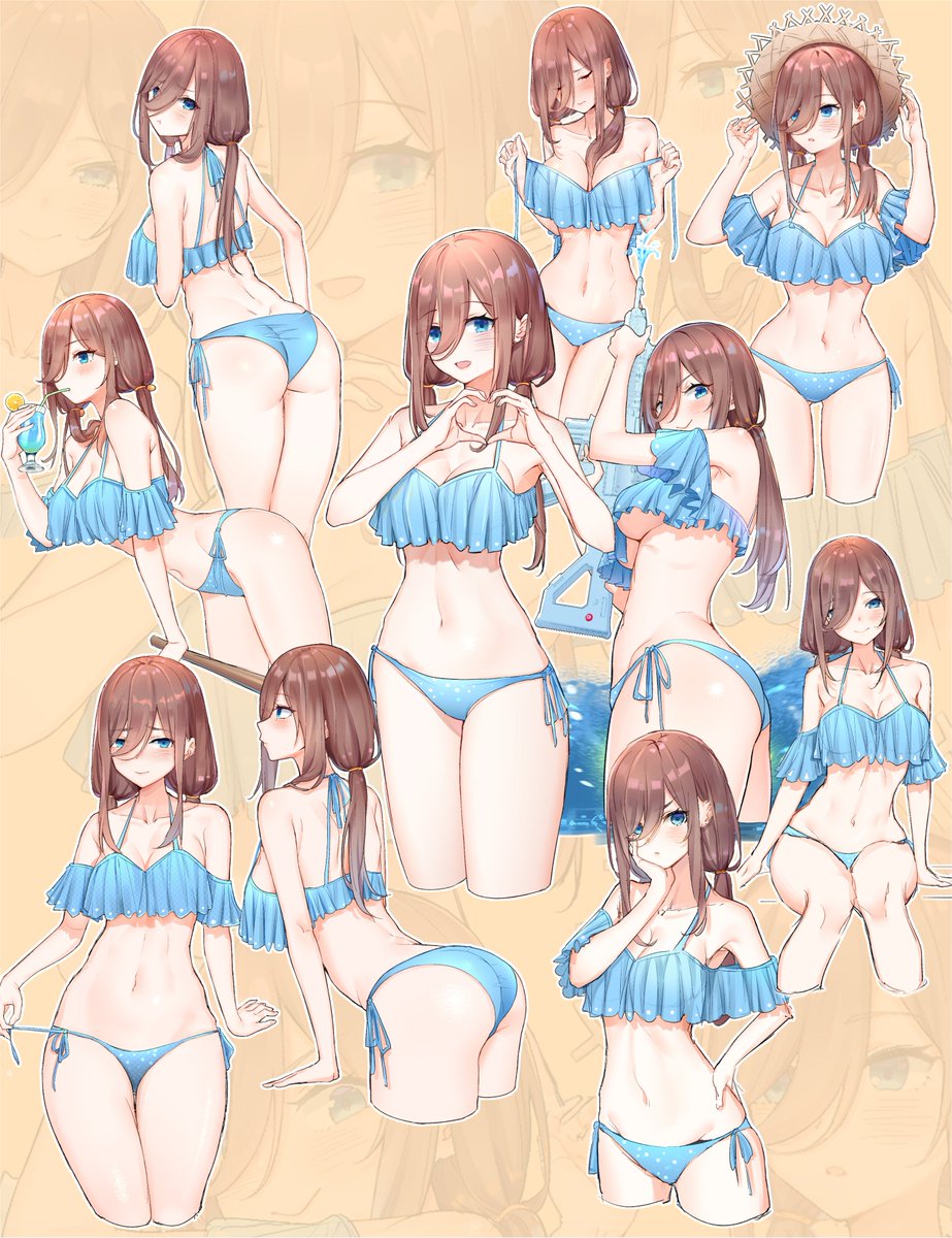 二乃はいいぞ💕さんがTwitterに投稿した中野三玖(五等分の花嫁)のイラスト。
