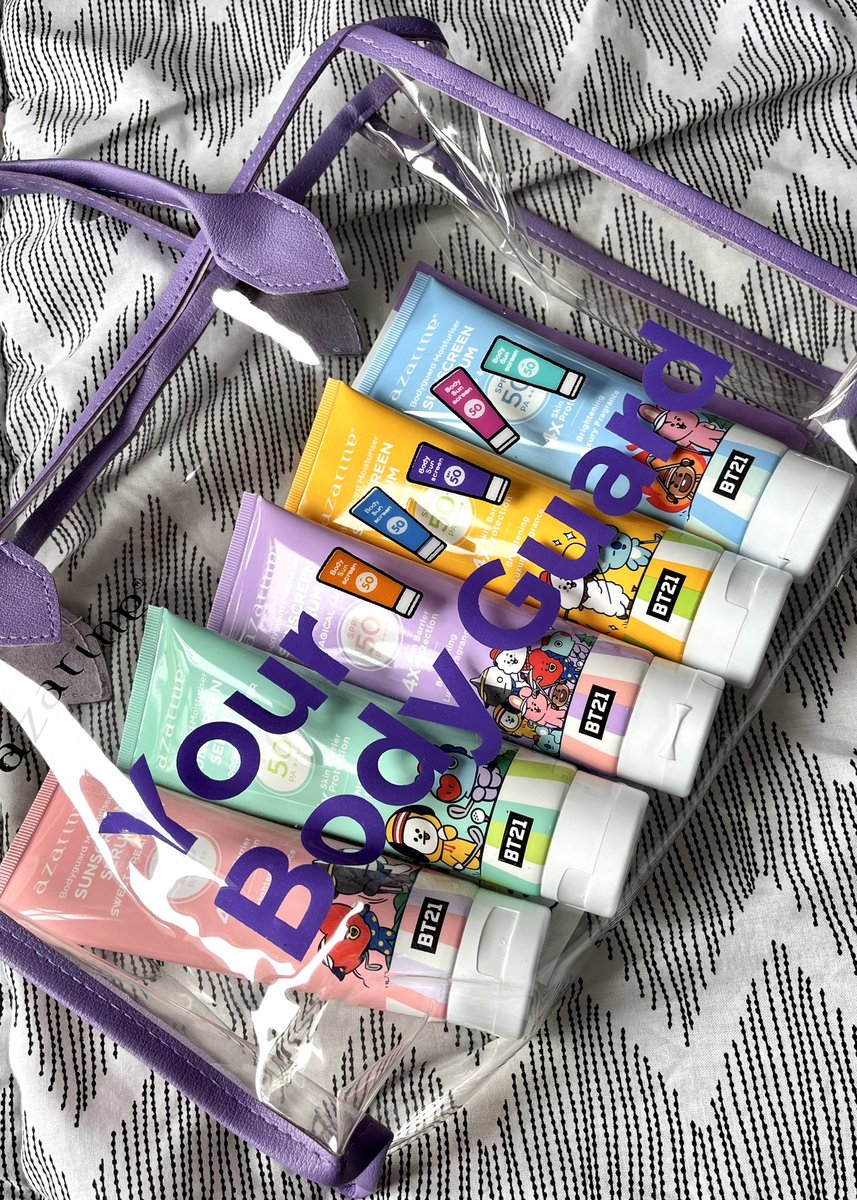nimpheal's tweet photo. they're heeeereeeee #AzarineBodyguard x BT21🥳🥳🥳🥳🥳💜 https://t.co/SSaXlT47KQ