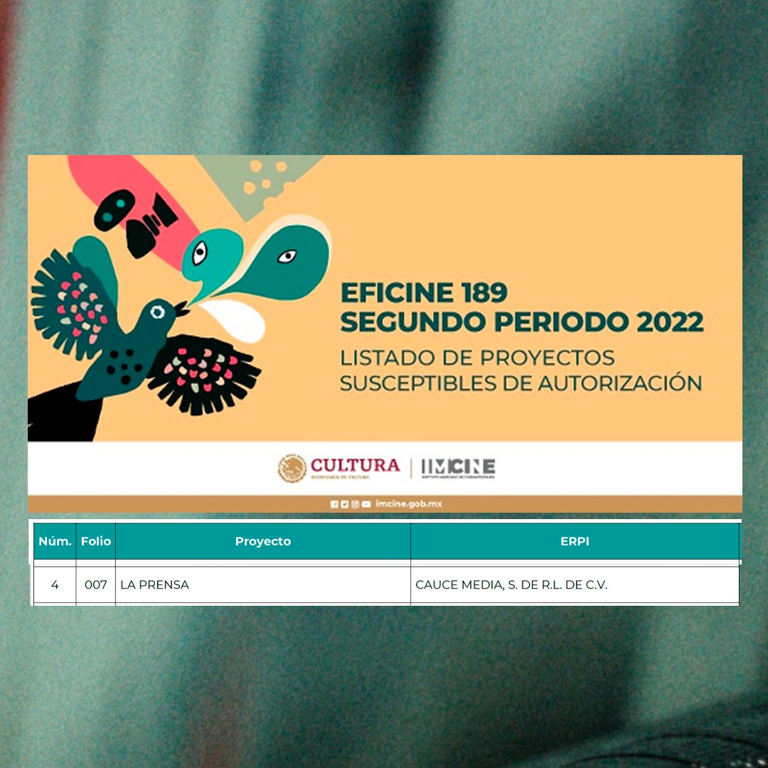 Nuestro proyecto documental 𝗟𝗮 𝗣𝗿𝗲𝗻𝘀𝗮 fue considerado susceptible de autorización por Eficine !!