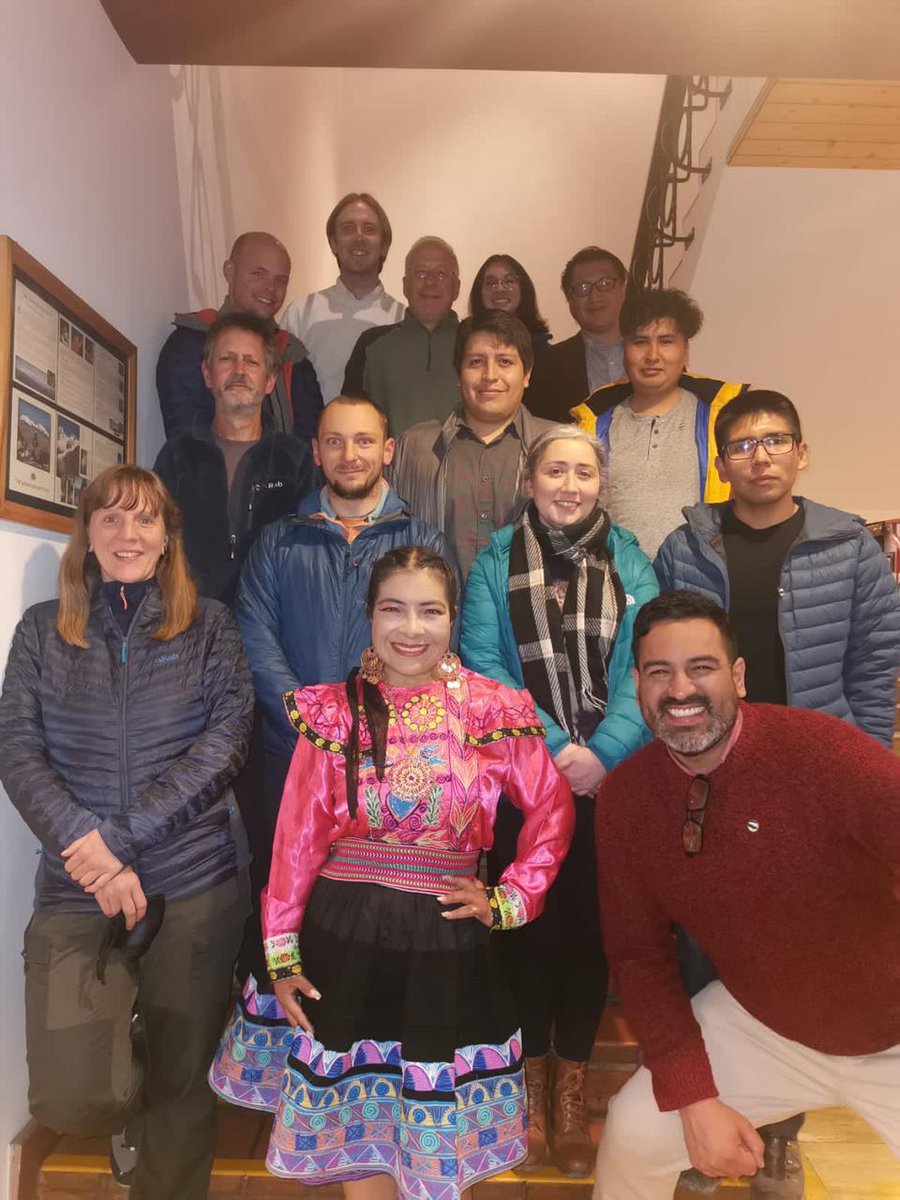 eisstrom's tweet photo. Really lovely meeting and eating with our #projectGLOP collaborators @InaigemPeru this evening! Thanks to @UKinPeru for hosting! #Huaraz @NeilNfg @GlacialHazards @PeaceyMatt https://t.co/SJj8xrQmR9