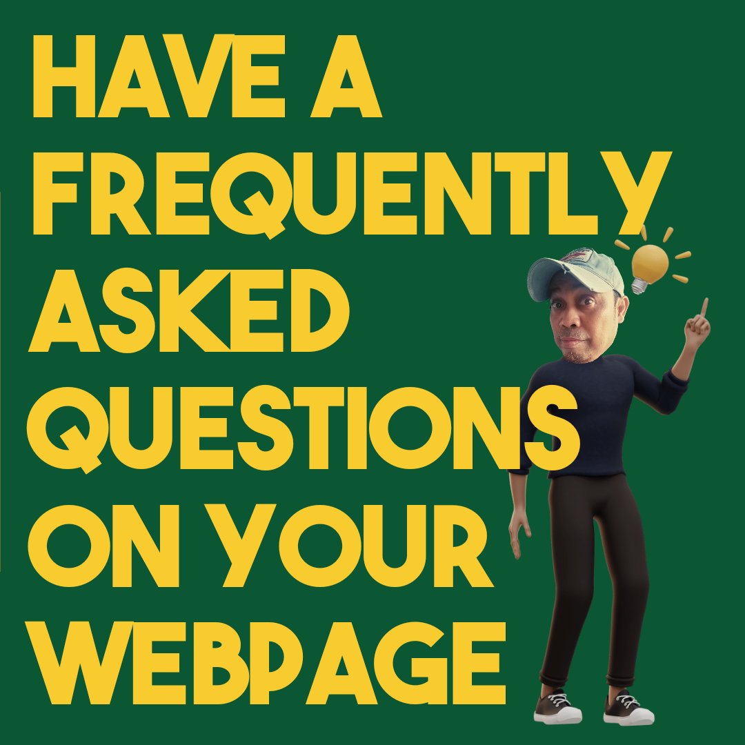Always include FAQs on your webpage. This way your audience's commonly asked questions can be easily addressed right then and there.

Quick Tip: How about a FAQ as a content to your socials. Cool, right?

Do you include frequently asked questions to your website?

#fridaytips