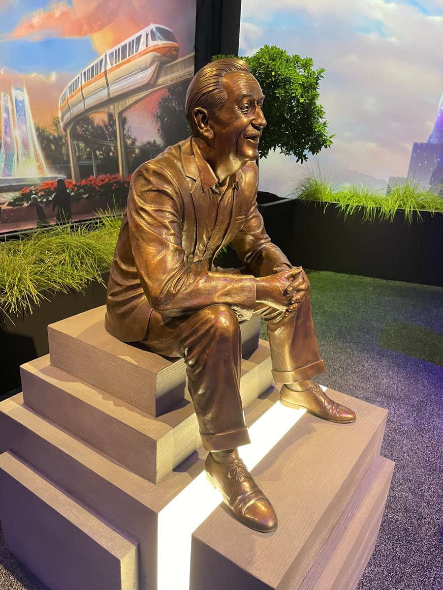 Variety's tweet photo. At #D23Expo, Disney unveils a new statue of Walt Disney, titled “Walt the Dreamer,” which will be installed in Epcot. https://t.co/8pGOIVPzVD