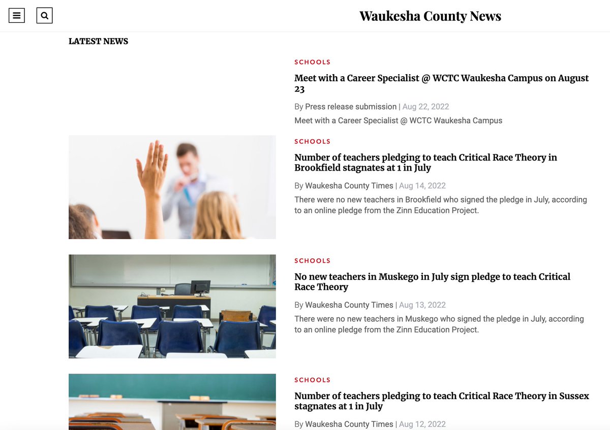 jnorcr's tweet image. The Waukesha County Times. 
Come for the autogenerated &quot;politics&quot; section. 
Stay for the autogenerated &quot;schools&quot; section.