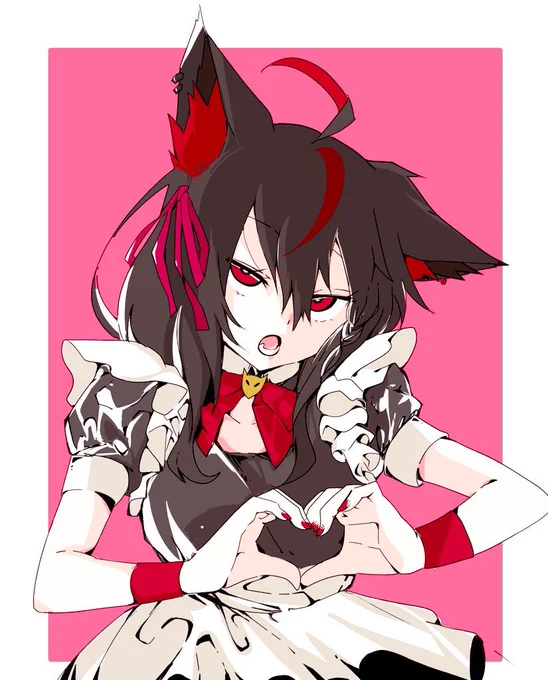 フブちゃん、クロ様のメイド差分上げました#黒上フブキ#絵フブキ 