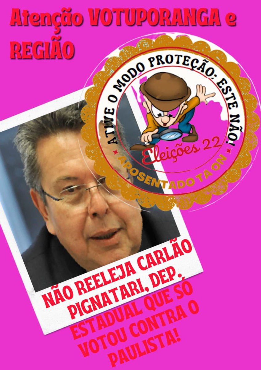 RamosMait1's tweet photo. @IsabelAlbergoni @veramagalhaes @jornal_cultura @tvcultura @PSDBoficial @carlaopignatari @rodrigogarcia_ REPROVADO MESMO. APOSENTADOS, NOSSOS AMIGOS E FAMILIARES ESTÃO BEM AVISADOS! BOCA DE URNA REVERSA!@tvcultura @PSDBoficial @veramagalhaes
@jornal_cultura
@carlaopignatari
@vcamarinha
@rodrigogarcia_
#RodrigoGarciaRejeitado https://t.co/yGQbLDulAs