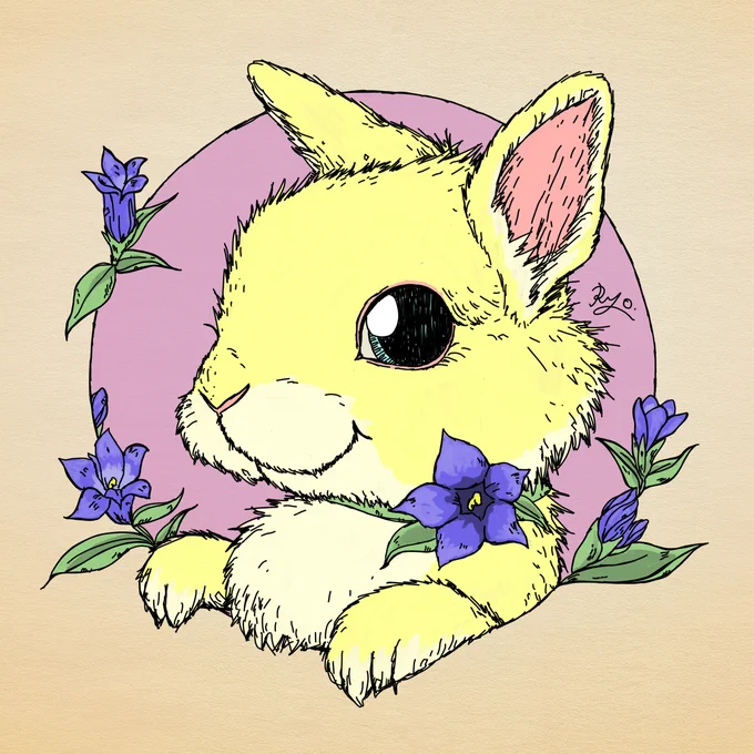 HelloToday's #cryptoluckybunny is...『Crypto lucky bunny』 No.5 gentianOwned by dinkydinos#gentian #リンドウ #うさぎ #NFT#nftcollector #NFTart#NFTCommunity #NFTartist  #NFTs #NFTcollectibles # 