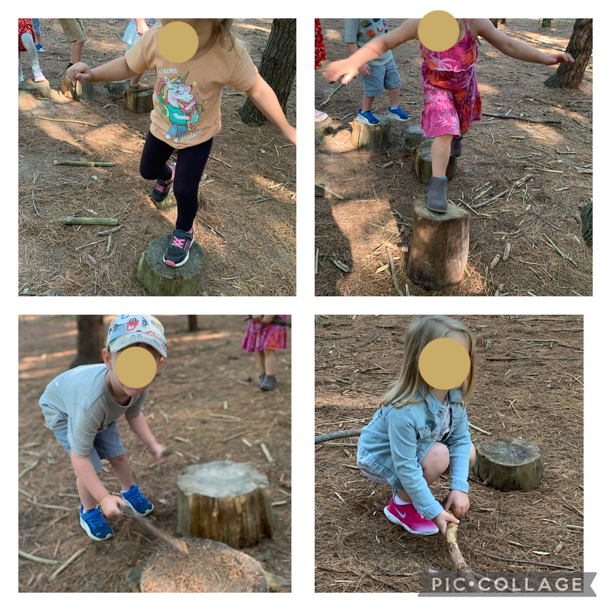 Students in KMB <a href="/StirlingPS/">Stirling PS</a> enjoyed the Learning Forest today exploring wooden cookies , sticks and making music !! #outdoorlearning #kindergartenexploring #investigating #learningforest #havefun