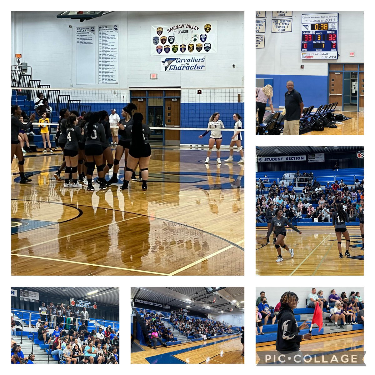 C_AAthletics's tweet photo. Congrats to our Varsity Lady Cavs volleyball team on an outstanding win against Bay City Central. Being down 2 games, they rallied back for 3 wins straight to take the W! Huge shout out to our student section and varsity football team cheering them on! #cavspride #chargeoncavs https://t.co/Z5iq7G3tNO