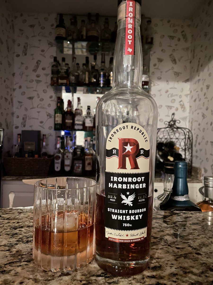 Ep3, time for this beauty from <a href="/IronrootWhiskey/">Ironroot Republic</a> . The wagon train hit  the Red, and when Sam Elliot name checked Denison, this was the play. It’s a bigun, coming in at 127.6, but drinks smooth with a finish as long as the trail. #1883